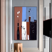 Handmade Oil Painting Canvas Wall Art Decoration Retro Abstract For Home Room Decor Rolled Frameless Unstretched Painting