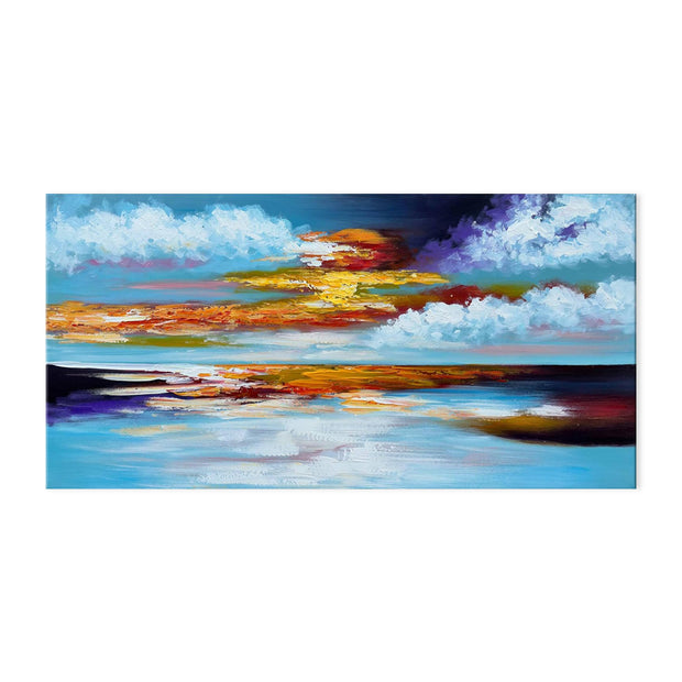 Large Wall Art Bright Abstract Hand Painted Oil Painting On Canvas Landscape Wall Home Decor Seascape Sunset Handmade Painting
