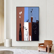 Handmade Oil Painting Canvas Wall Art Decoration Retro Abstract For Home Room Decor Rolled Frameless Unstretched Painting