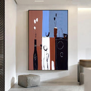 Handmade Oil Painting Canvas Wall Art Decoration Retro Abstract For Home Room Decor Rolled Frameless Unstretched Painting